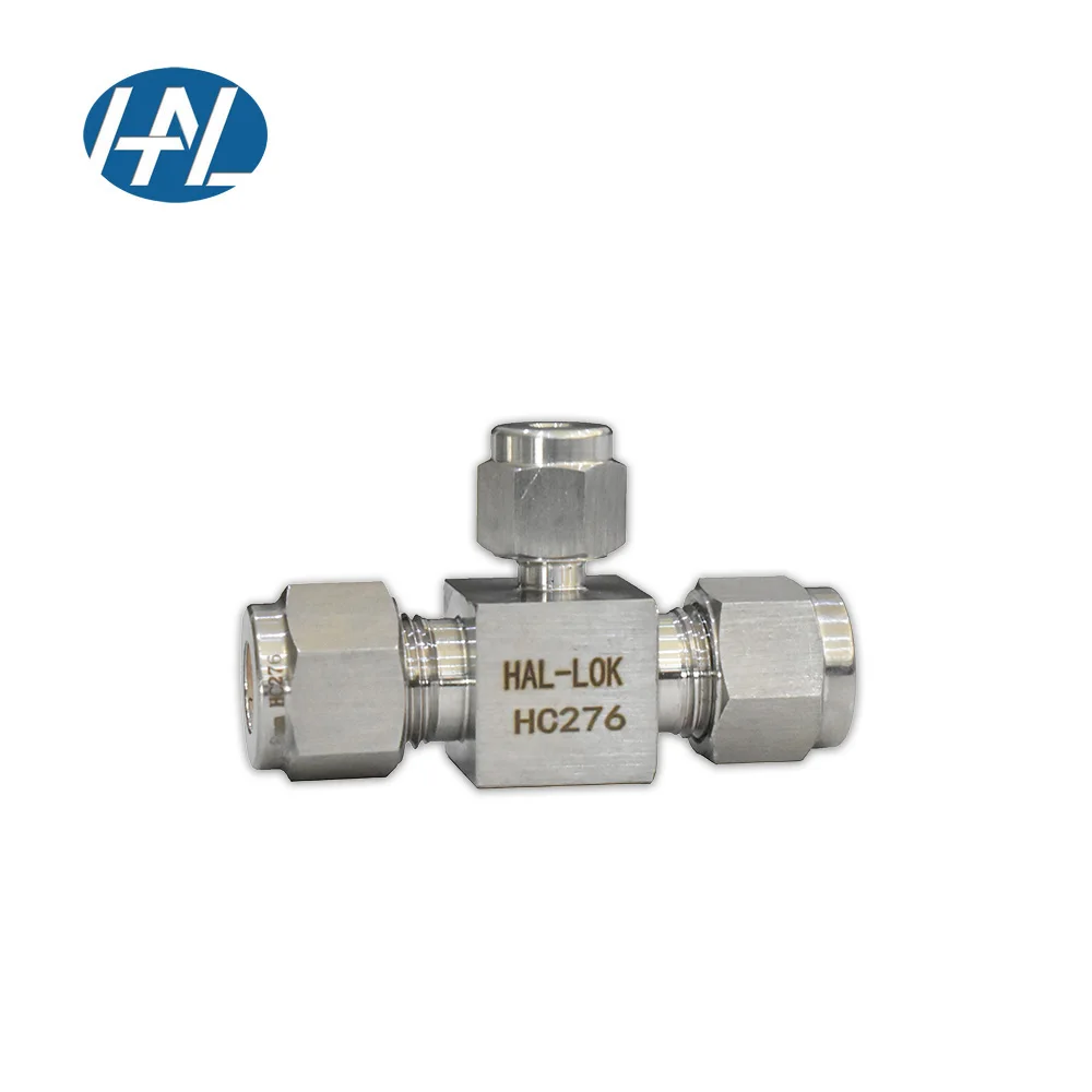 Alloy C276 Double Ferrule Tube Fittings Hastelloy C-276 Reducing Union Tee