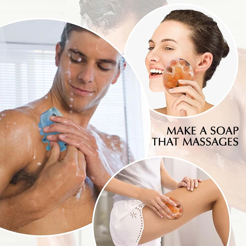 4 Cavity 3D Handmade Silicone Soap Molds Making Mould Tools Crafts DIY Oval Soap Resin Massage Bar Moulds Cake Tool Mould