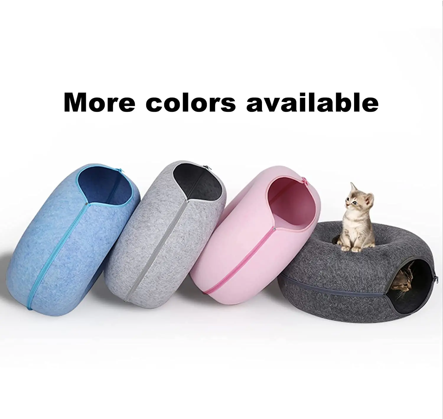 Wholesale Pet Product Custom Pet Bed Cushion Portable Cat Cave Folded Felt Cat Tunnel Indoor Cat Bed Multifunction