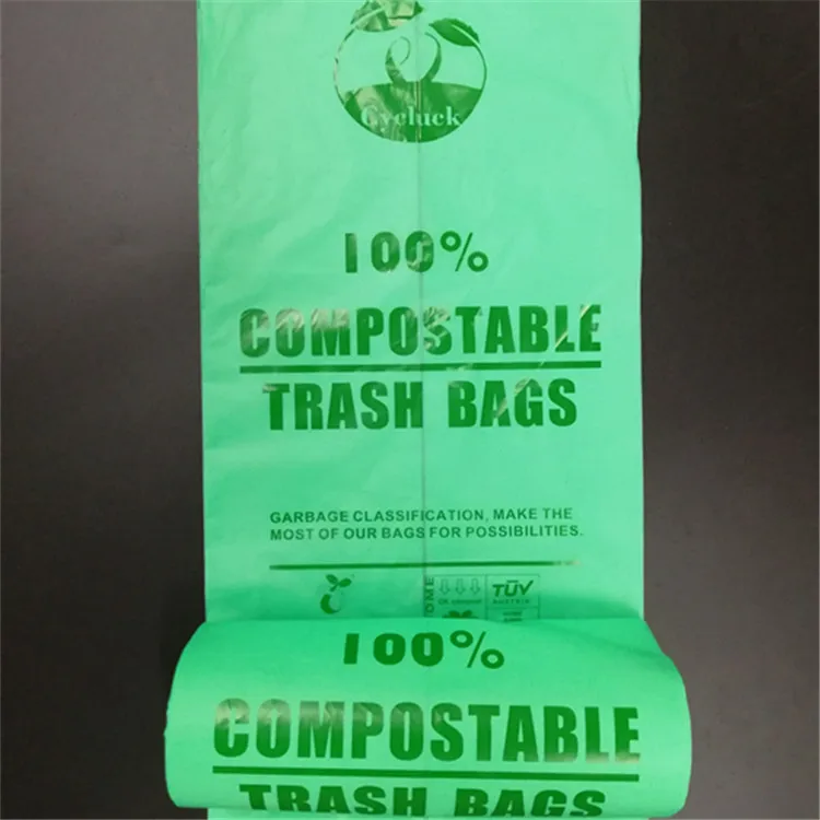 PLA+PBAT Bioplastic Degradable Compostable trash bag in roll 100% biodegradable bag