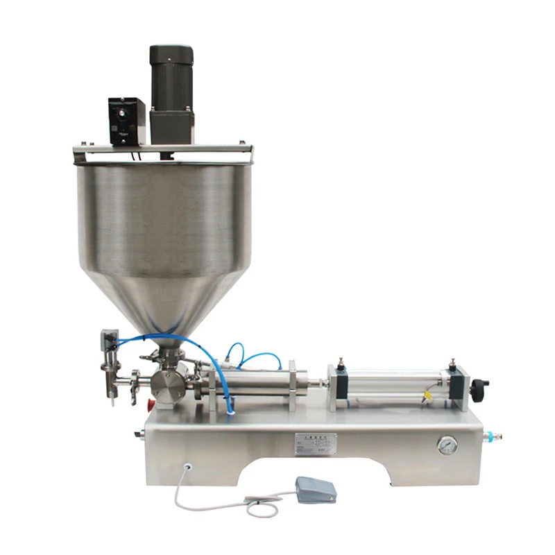 DOVOLL Semi Automatic Jam Sauce Cream Paste Food Rotor Pump Heating Filling Machine With Mixer