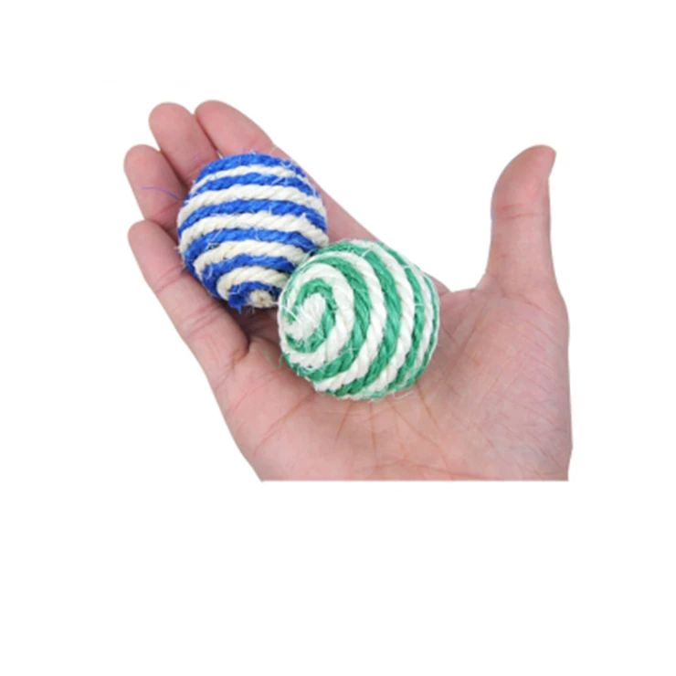 New Pet Dog Cat Kitten Teaser Playing Chew Rattling Scratch Toy Sisal Rope Ball