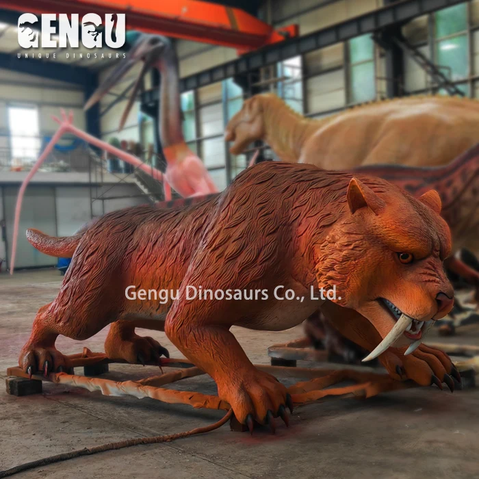 Prehistoric Animal Smilodon Model Ice Age High Quality Simulated Saber-Toothed Tiger