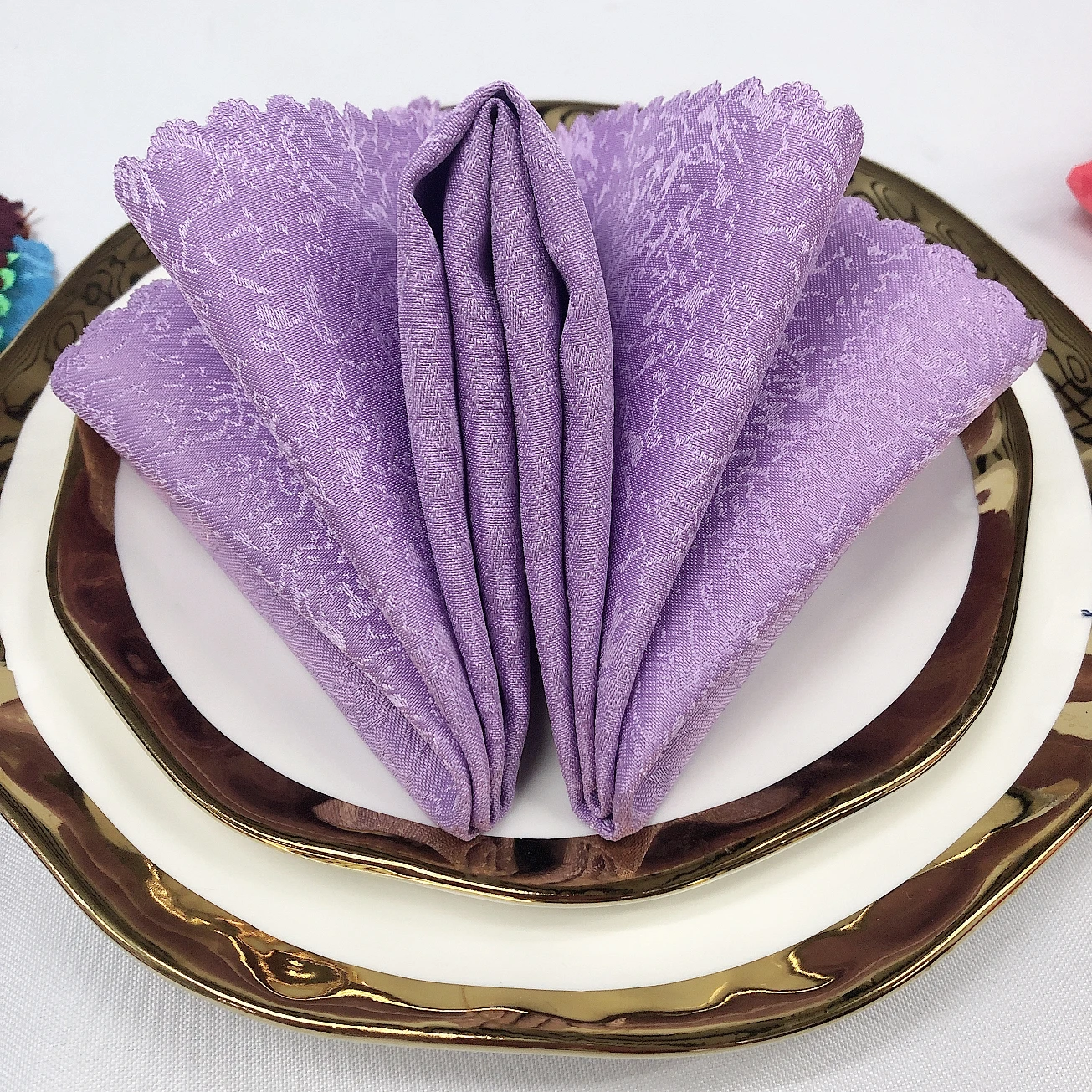 Hot Sale Polyester Damask Fabric Dinner Table Napkin for Hotel Wedding Restaurant
