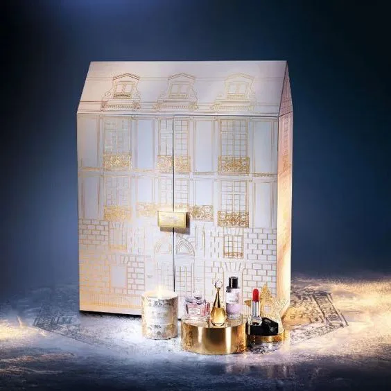 Drawer Makeup Skincare Advent Calendar Box Packaging Double Door Custom Brand Perfume Lipstick Christmas Calendar 24 Box