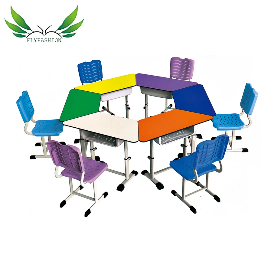 
Colorful Wood Kids Study/ Reading Table And Chair Set for Per school 