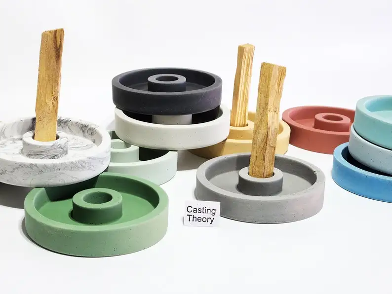 Unique Design Minimalist Marble Stone Concrete Smudging Stick Sage  Palo Santo Holder Incense Burner Holder