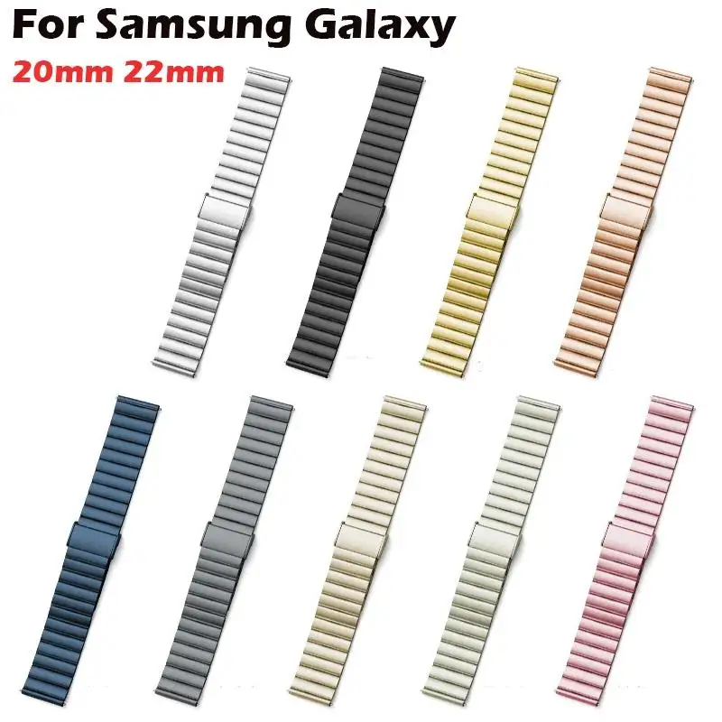 Stainless Steel Straps for 20mm 22mm Smart Watches Luxury Metal Straps for Samsung Galaxy Watch 3 4 5 Metal Watch Bands