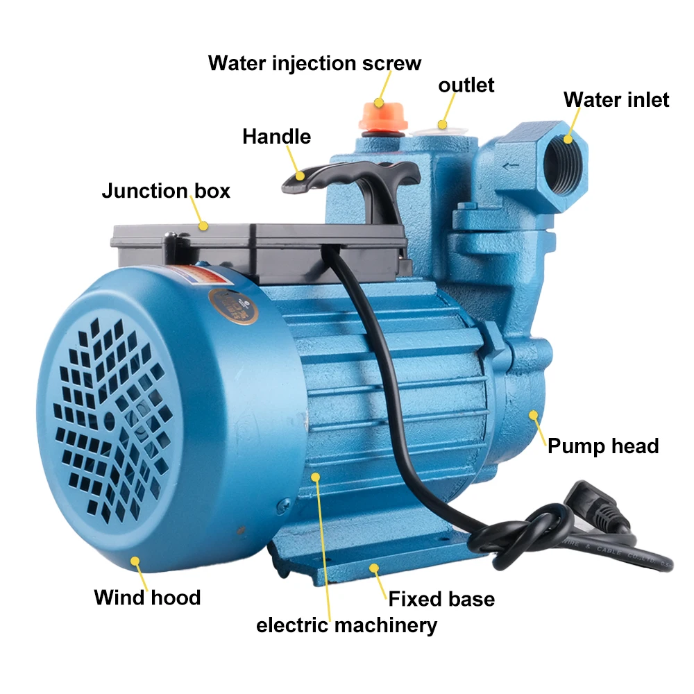 OEM portable electric water pump motor 1.5kw corrosion resistant self priming pump