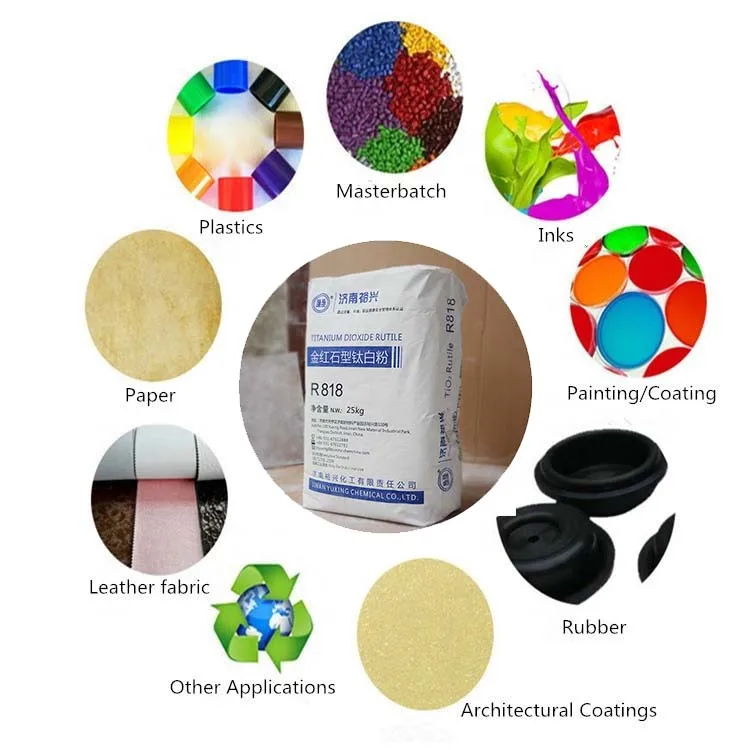 Yuxing titanium dioxide rutile R818 plastic rubber tio2 powder coating paint CAS13463-67-7