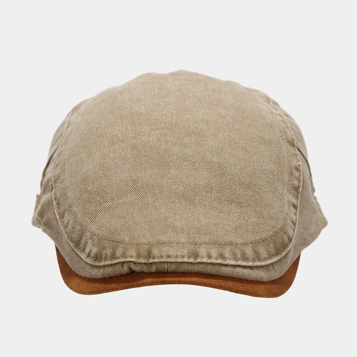 2024 New Vintage Washed Cotton Beret Hat Men Forward Cap Autumn Women Simple Contrasting Ivy Hat