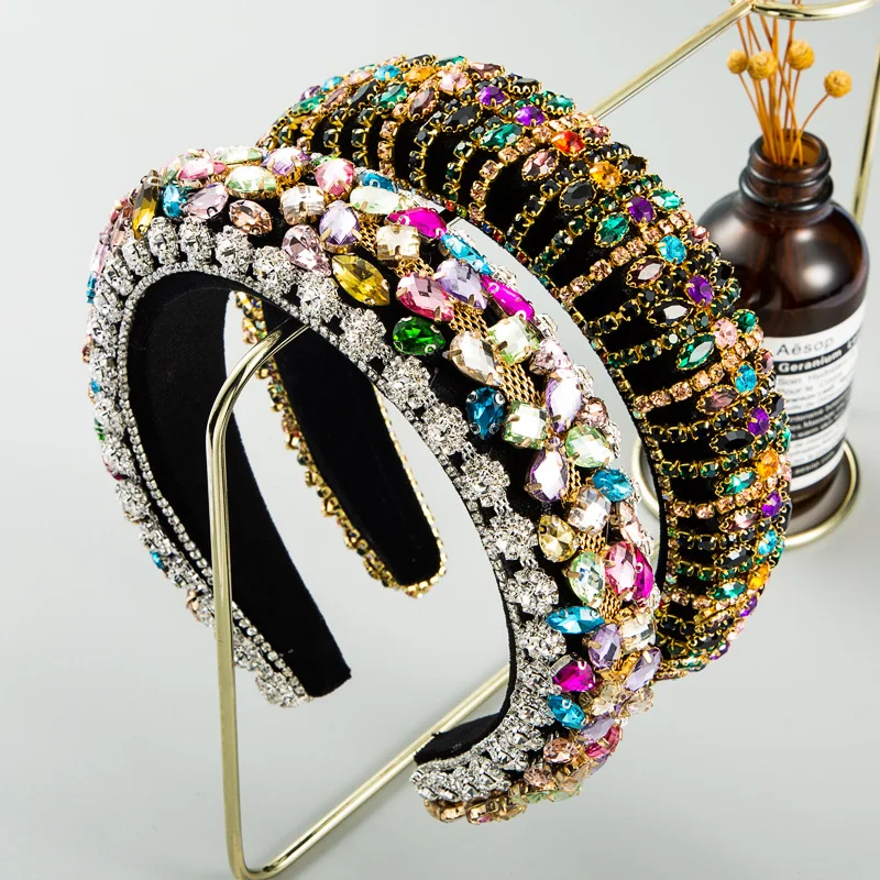 
Luxury Sparkly Full Diamond Headbands Girls Colorful Crystal Rhinestone Headband Hair Accessories 