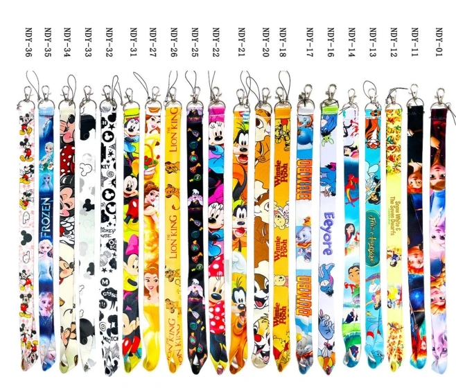 Wholesale 1000 Designs Cartoon Key Lanyard ID Badge Holders Animal Phone Neck Straps with Keyring Phone Accessories