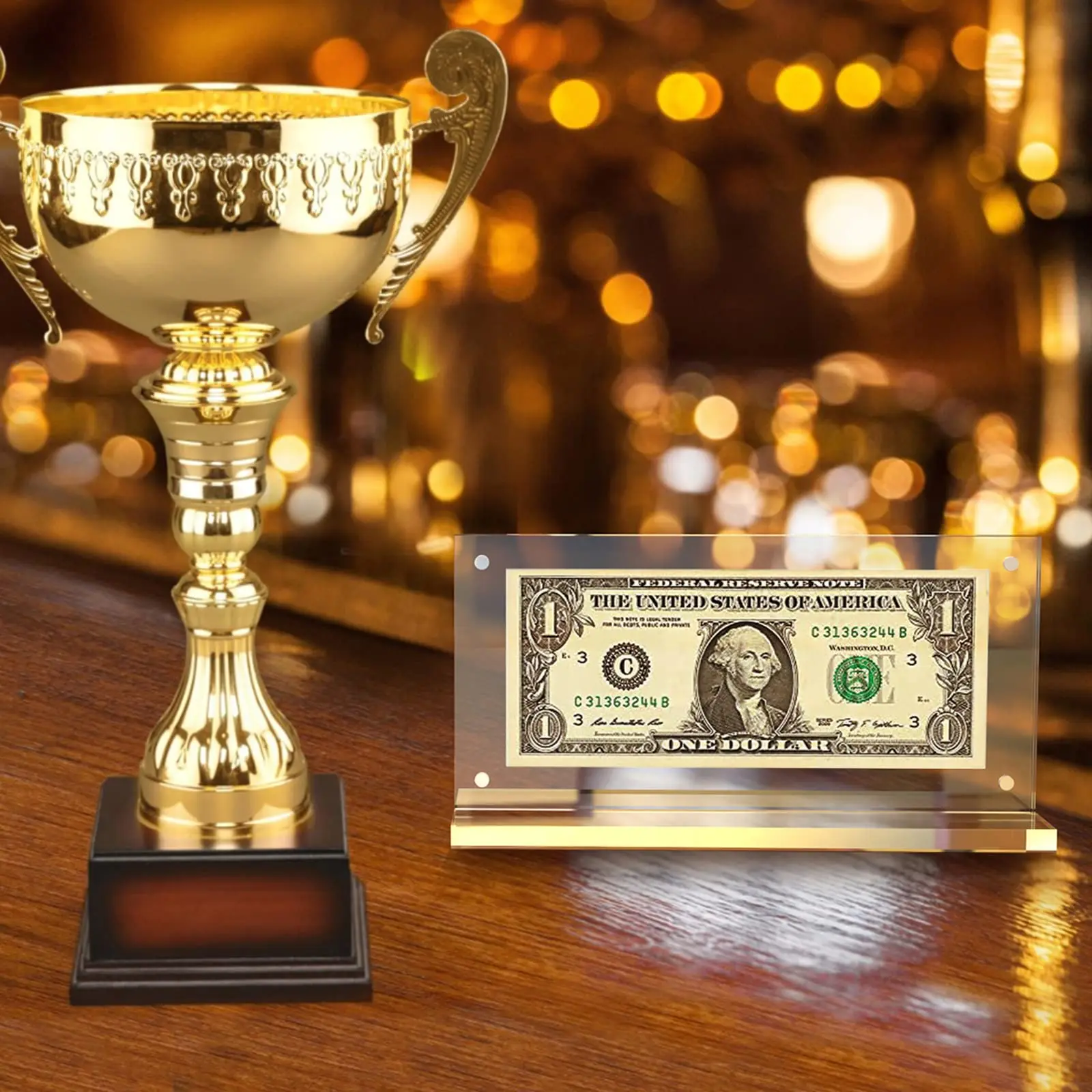 Hot Selling Clear Acrylic Paper Currency Display Holder Clear Acrylic Bill Frame Ticket Protector Banknotes