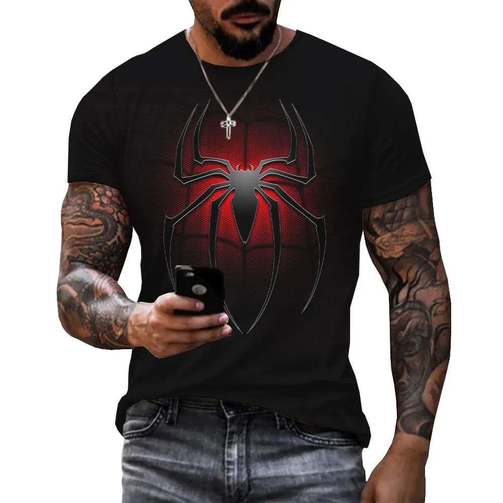 Fitspi Fashion Spider Logo Graphic T Shirts Men Casual Custom Cool 3d Printed Tees Summer Outdoor Sports Short Sleeve Top