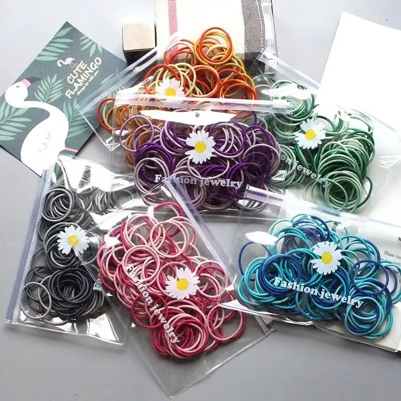 Color Children S High Quality Hair Rubber Band Factory Wholesale Spring Ring Bag Accessories OEM Logo Style Packing Accept Woven