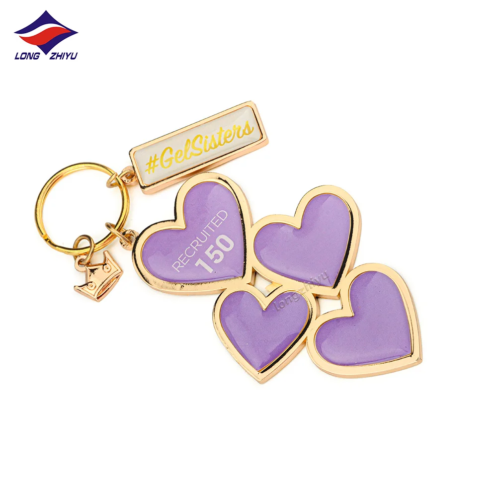 Longzhiyu 17 Years Factory Black Broken Heart Key chain ring Custom Logo Small Gift for Your Girlfriend Metal Enamel Keyring