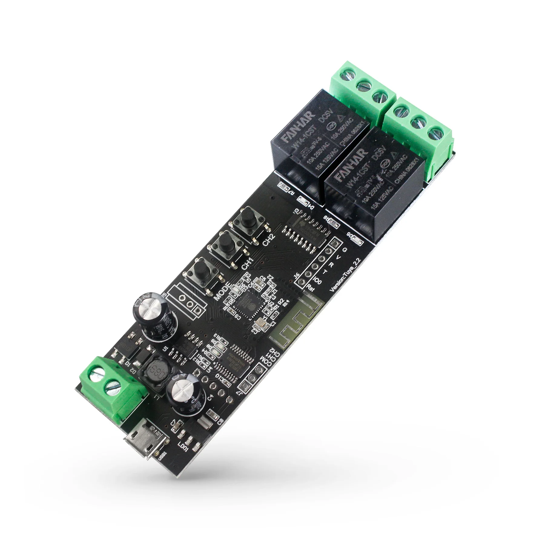 2023 New 10A 2CH Relay Tuya Wifi Smart Door Opener Relay With Inching/Selflocking/Interlock Work Modes PST-TY-DIY-S02