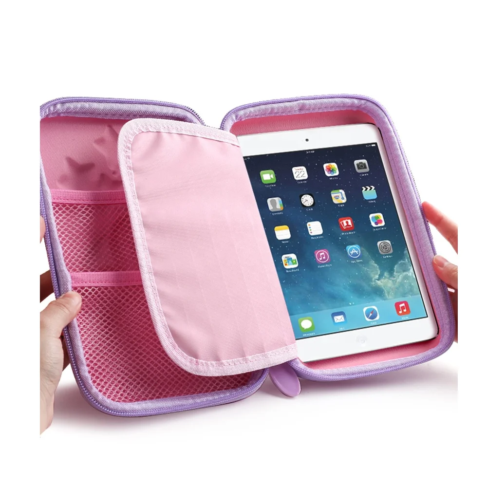 Best Selling In Stock Wholesale 3D Blue Pink Unicorn Pen bag case Custom Eva Hard Bulk Stationery Pencil Case for Kids