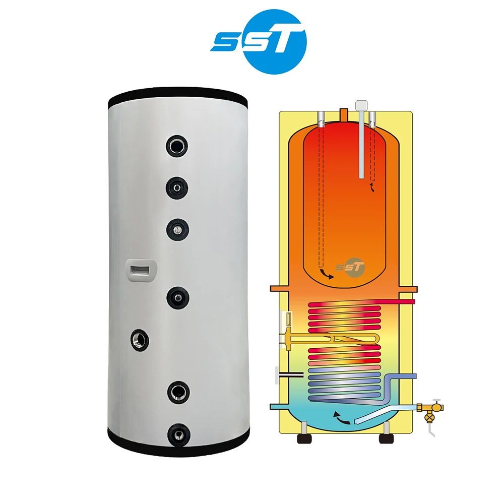 CE Certification 400L stainless steel heat pump water tank/DHW Tank Custom 400 liters stainless steel buffer tank
