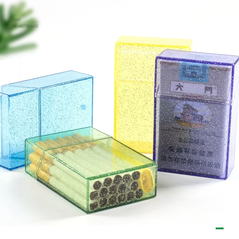 Transparent moisture-proof smoking box colorful cigarette case flashing unisex personality fashion portable cigarette box