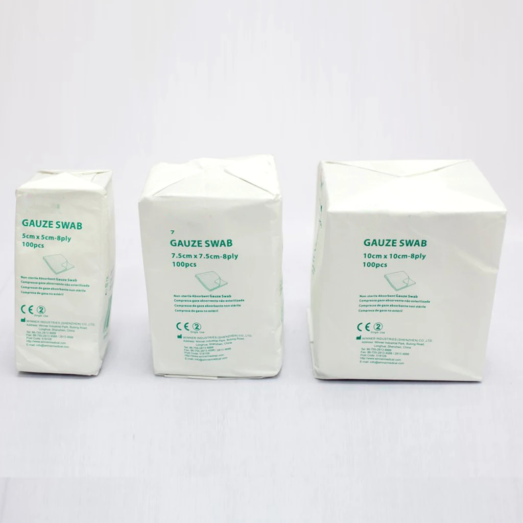 factory wholesale price CE approved pure cotton sterile gauze swab