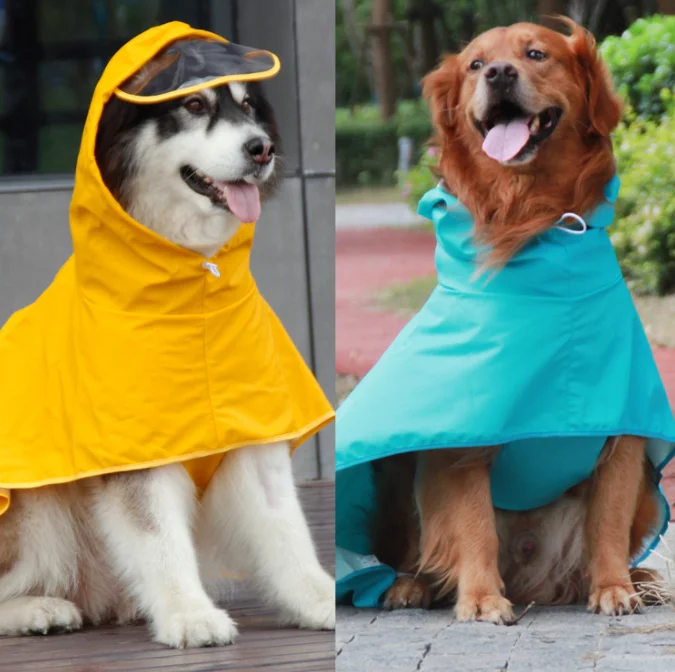 Outdoor Pet Clothes Large Dog raincoat Belly Protection Pet Supplies Rain Suit