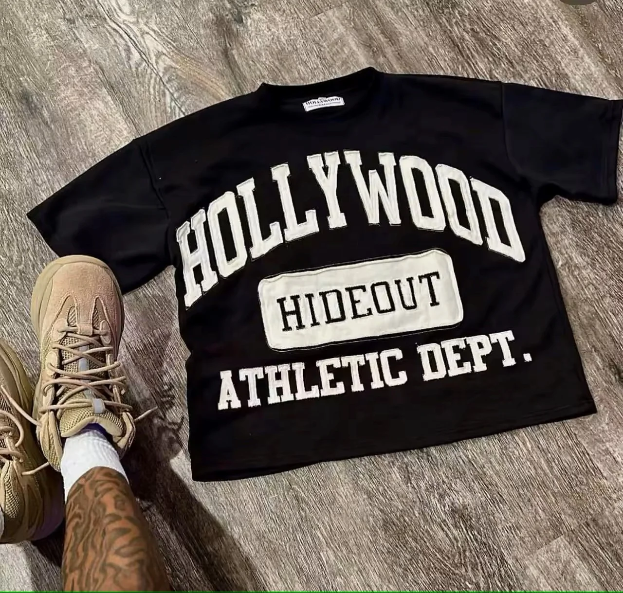 ECOACH Custom Applique Patch Embroidery Tees Drop Shoulder Heavyweight Cotton DTG Oversized Cropped Boxy Custom T Shirt for Men