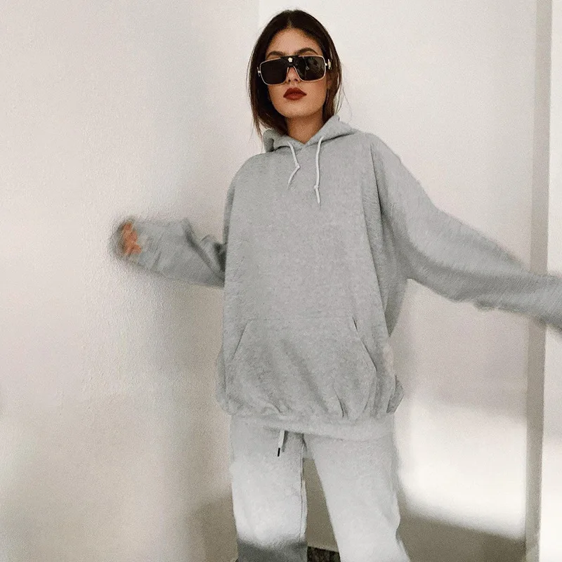 2021 Custom logo Back printed hoodies women 2021  autumn and winter clothing new fashion casual letter sweatshirt