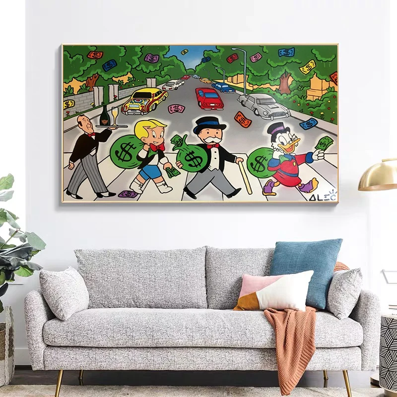 Alec Monopoly Street Art Posters and Prints Canvas Paintings Wall Art Pictures for Living Room Decor No Frame