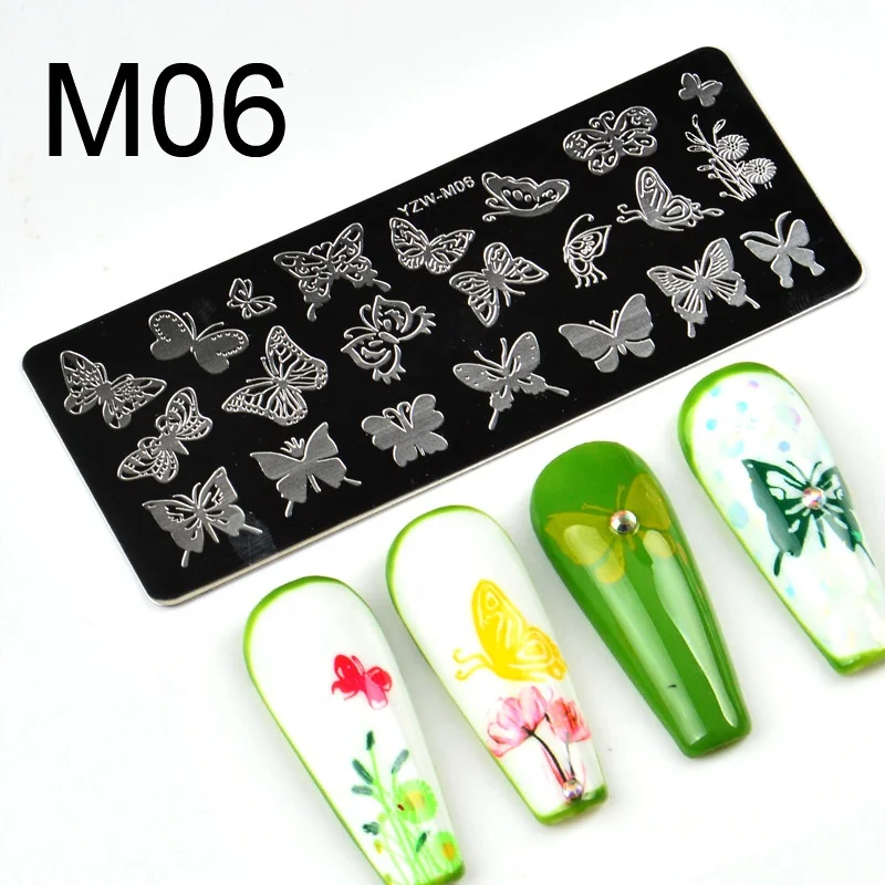 Abstract Faces Nail Art Stamp Plates Rectangle Stainless Steel Image Plate Nail Template Tools