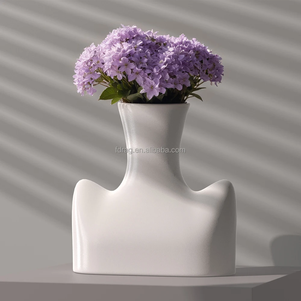 Factory Custom Design Glossy Glaze Texture Multi colors Porcelain Ceramic Dried Flower Vase for Centerpiece Table Decor