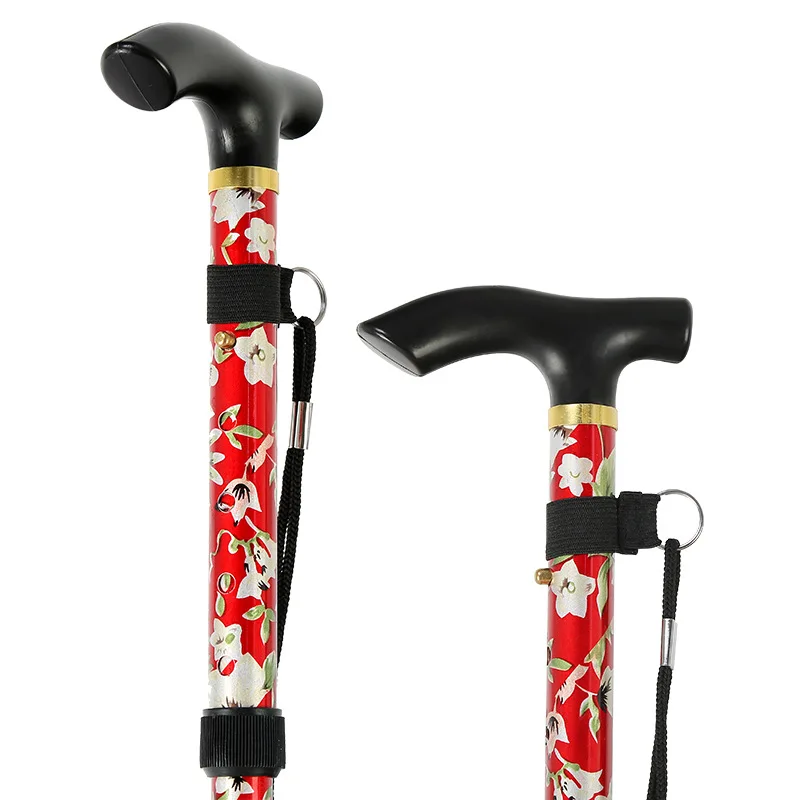 Lightweight Aluminum Crutches Hiking Ultralight 5 Section Adjustable Walking Stick Aluminum Alloy Foldable Canes