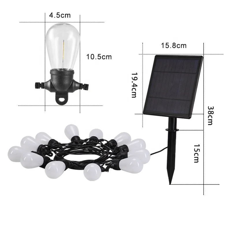 Outdoor waterproof christmas led string lights modern light led strings 30m construction solar string light