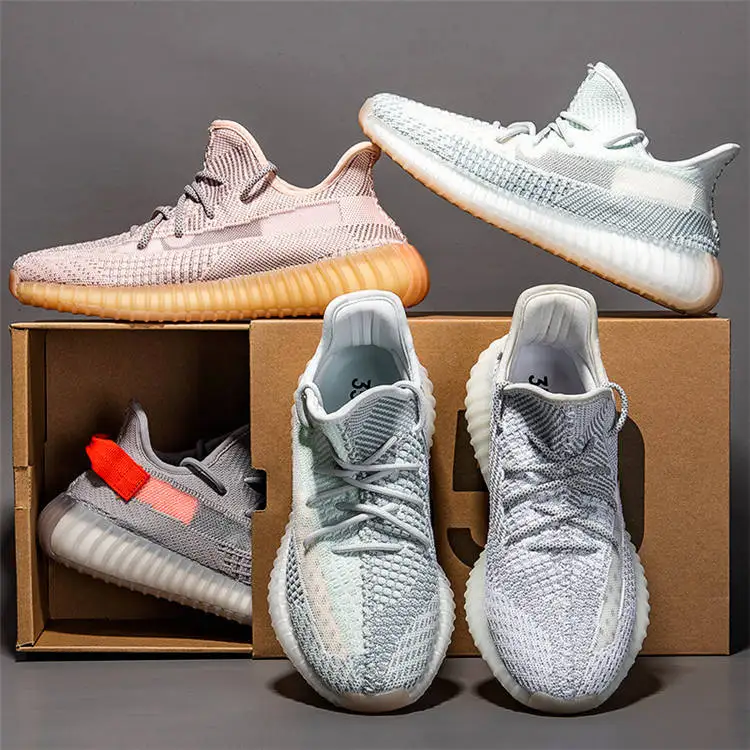  Оптовая продажа фирменный логотип светоотражающая Зебра Yeezy 350 V2 повседневные кроссовки спортивная обувь для женщин