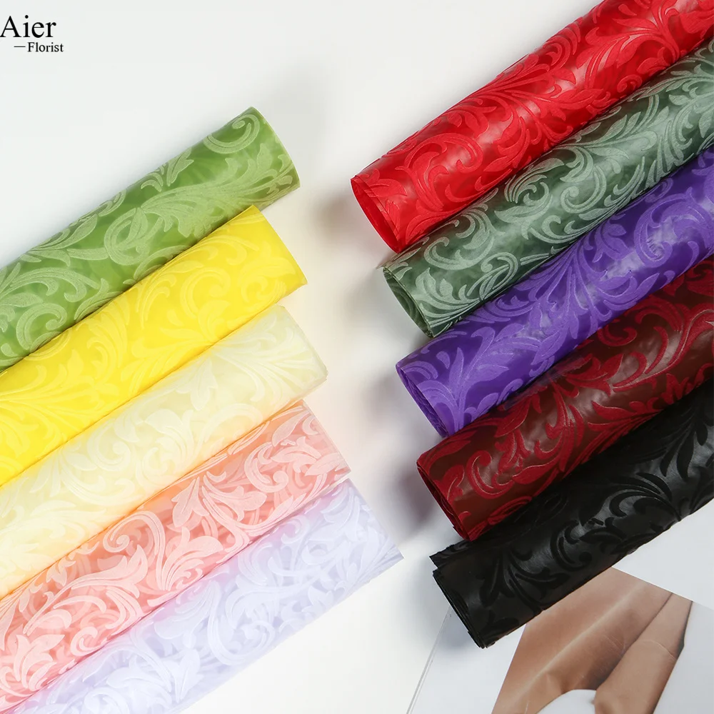 Aierflorist Non-woven Embossed Customized Flower Wrapping Paper  Bouquet flower wrapping paper