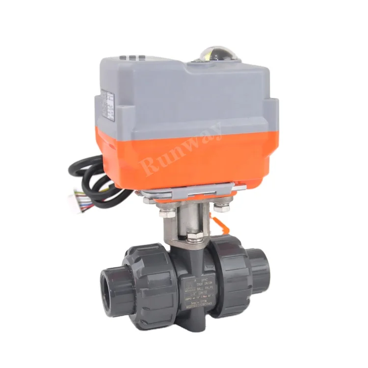 PN16 DN15 PVC electric actuator industrial ball valve