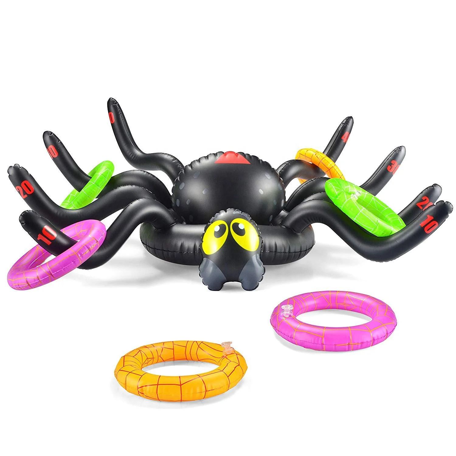 
Family Indoor Outdoor Animal Game Toy Giant Inflatable Spider Hat Ring Toss Halloween Party & Christmas Game 