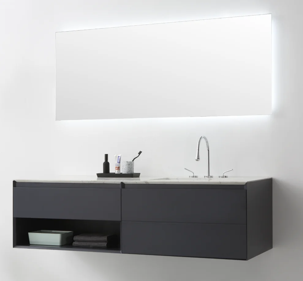 Vanities Cabinets Frank Bathroom Wood Waterproof Bagno Modern Rectangle Office Building Solid Wood Mobile Bagno Design Photos