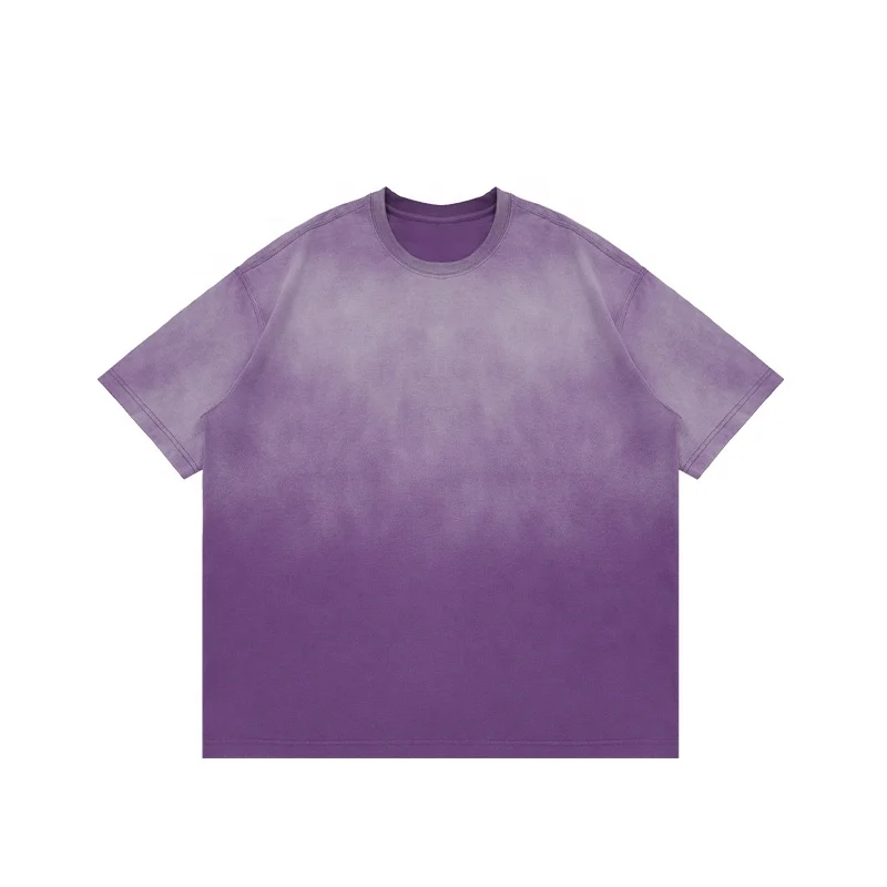 INFLATION 250G Purple Street Acid Washed Vintage T shirts Oversized Tshirt Men