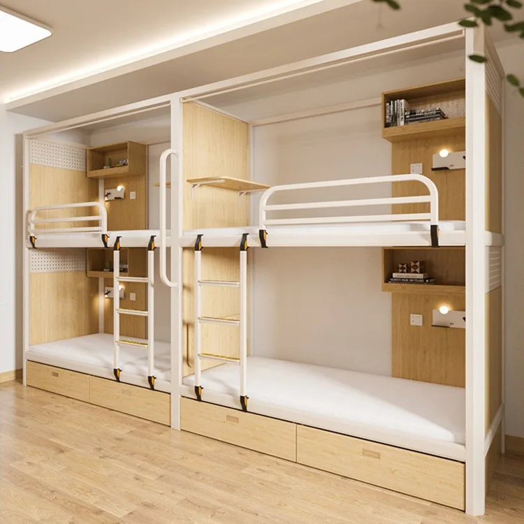 Detachable Wooden Hostel Bunk Beds Space Saving Design Perfect for Twin Configurations for Innovative Bedroom Furniture Solution