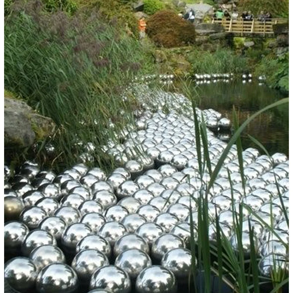 Outdoor ornament water decoration metal hand blown glass gazing ball stainless steel gazing ball