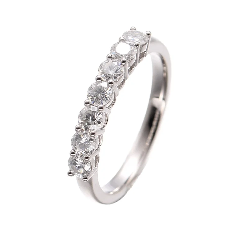 Классический 0.7CT ВВС DEF цвет 7 Муассанит кольца твердые из белого золота 18 карат обеденные стулья Charles & Colvard навсегда один Муассанит Обручальные кольца для женщин