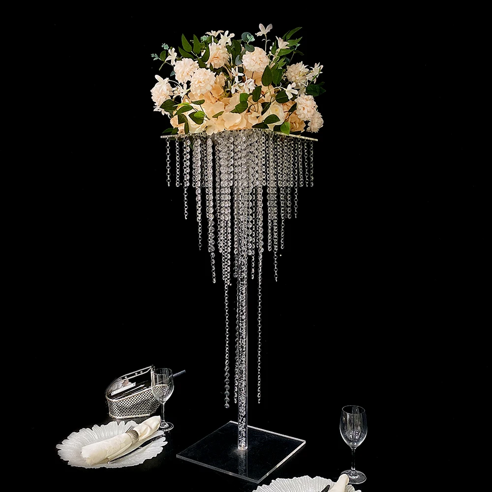 New Hot Style Luxury Wedding Decoration Transparent Acrylic Flower Stand for Table Centerpiece