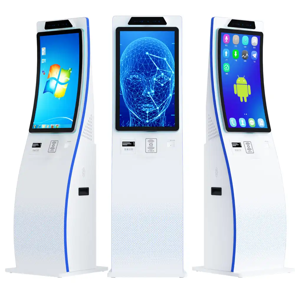Payment Kiosks 32 Inch Curved Touch Screen Billing Machines Self Service Ordering Supermarket Self -Service Cash Register