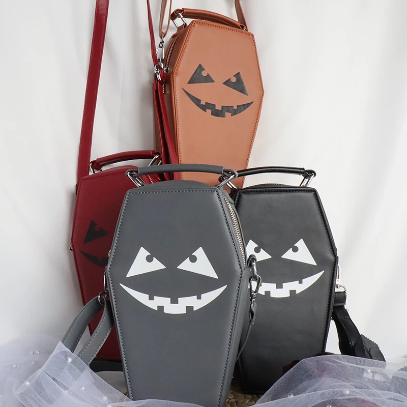 Factory Custom Halloween Purses Gothic Novelty Shoulder Bag Pumpkin Coffin Crossbody Bag for Women