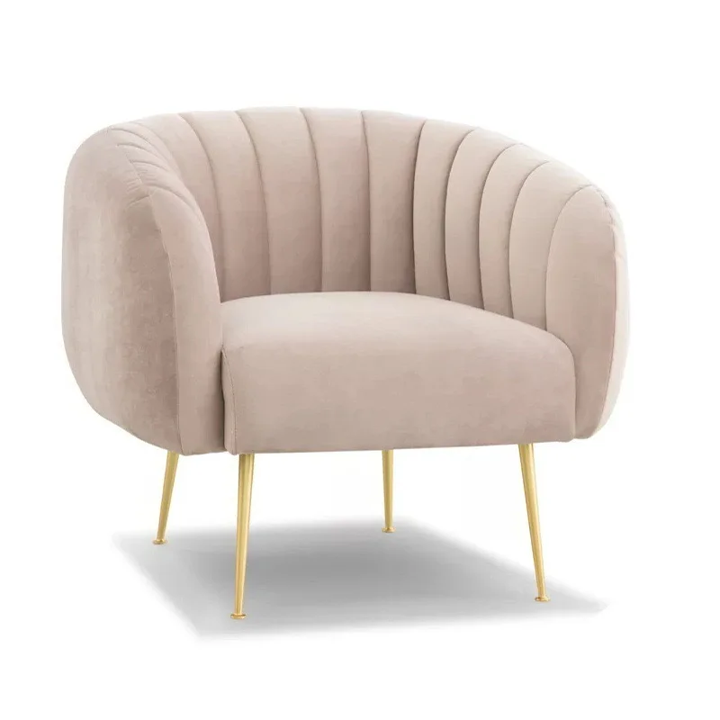 Latest Design Manicure Waiting Area Soft Sofa Nail Beauty Salon Gold And Pink Reception Chair
