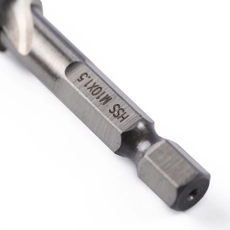 6pcs  Hex shank metric tap drill combinate screw thread tap taper drill bit set tool