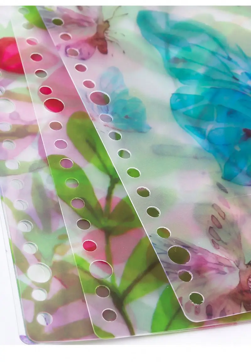 Plastic Matte Translucent Binder Tab Cards 6 Holes A6 A5 A4 Binder Index Dividers PVC Insertable Index Page planner