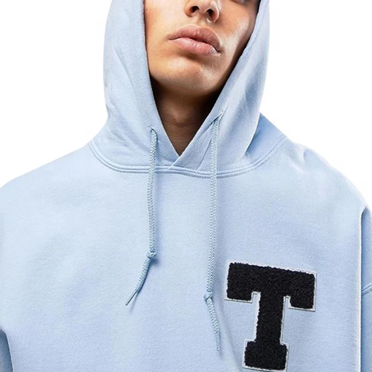 Decheng Oem Moletom Masculino 80% Cotton 20% Polyester Chenille Embroidery Hoodies Mens Pullover Bulk Oversized Hoodie